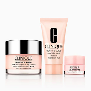 Clinique Daily Hydrators zestaw prezentowy krem-żel do twarzy Moisture Surge 100H 30 ml + maska na noc Moisture Surge 30 ml + krem pod oczy All About Eyes 5 ml