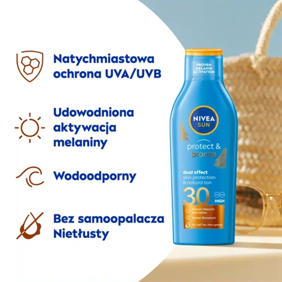 NIVEA SUN Protect & Bronze Dual Effect balsam do opalania aktywujący naturalną opaleniznę SP30 200 ml