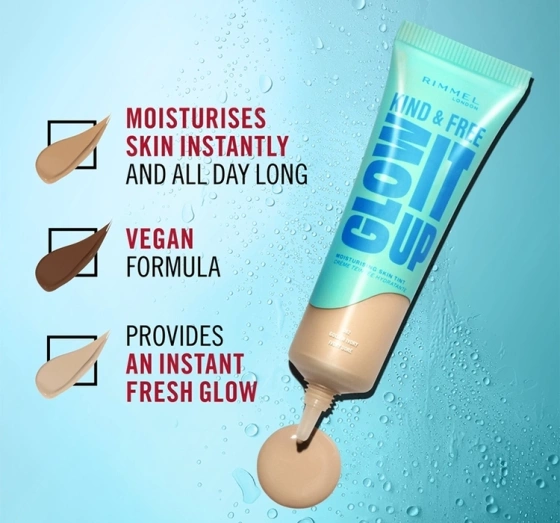 Rimmel Kind & Free Glow It Up lekki podkład nawilżający 200 Soft Beige 30ml