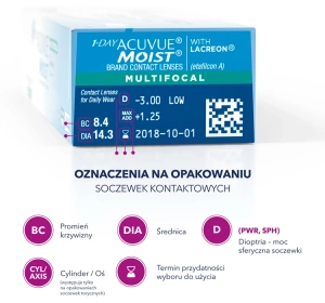 1-DAY ACUVUE® MOIST MULTIFOCAL soczewki kontaktowe 30 sztuk / 8.4 / +1.75 / M