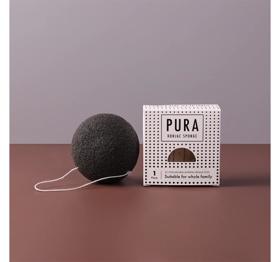 Sister Young Pura naturalna gąbka konjac do mycia twarzy Black