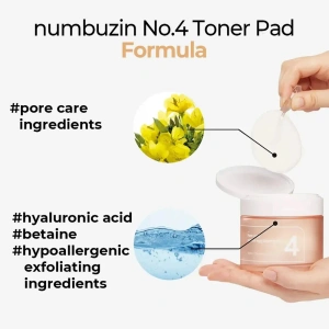 Numbuzin No. 4 Pore Zero Peeled Egg Toner Pad płatki tonizująco-złuszczające 70 sztuk