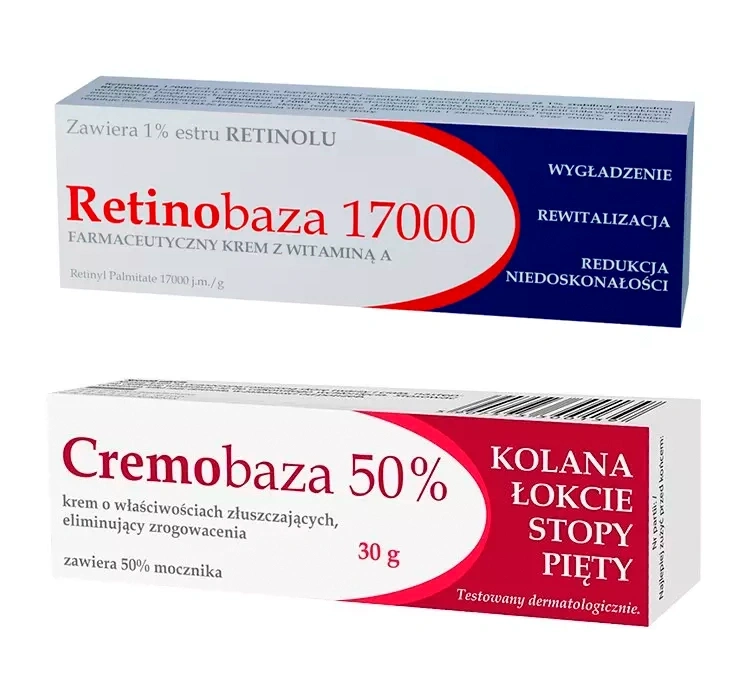 Набор кремов CremoBaza, с витамином A и с мочевиной 50%, отшелушивающий, 2 x 30 г