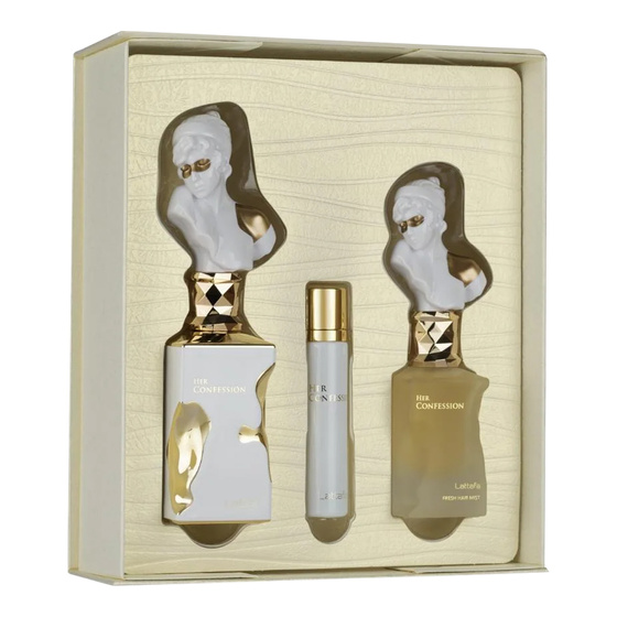 Lattafa Her Confession woda perfumowana spray 100 ml + 12 ml + mgiełka do włosów 50 ml