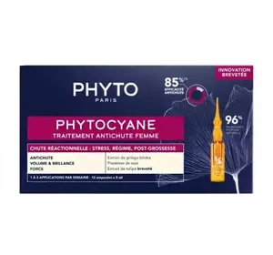Phyto Phytocyane kuracja przeciw reakcyjnemu wypadaniu włosów dla kobiet 12 x 5 ml