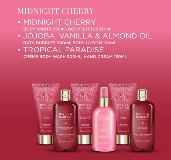 Baylis & Harding Luxury Collection zestaw prezentowy pianka do kąpieli 300 ml + balsam 130 ml + mgiełka 250 ml + masło do ciała 130 ml + krem do rąk 130 ml + żel pod prysznic 300 ml