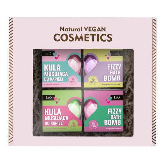 LaQ zestaw prezentowy musujące kule do kąpieli Twój Bilet do Domowego SPA 4 x 135 g
