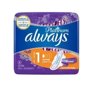 Always Platinum podpaski higieniczne ze skrzydełkami 1 Normal 8 sztuk