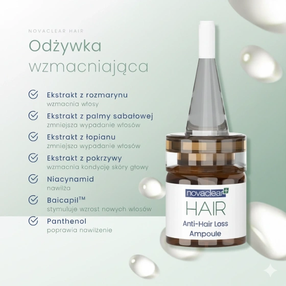 Novaclear Hair ampułki przeciw wypadaniu włosów 15 x 5 ml