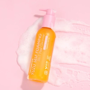 LalaRecipe Yuzu Self Foaming 3in1 Peel Cleanser oczyszczająca pianka do mycia twarzy z kwasami AHA, PHA i BHA 200 ml