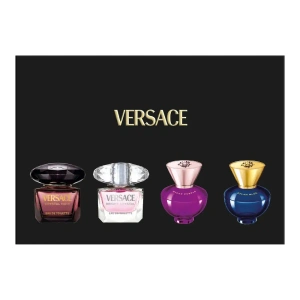 Versace woda toaletowa Crystal Noir 5 ml +  Bright Crystal 5 ml + woda perfumowana Dylan Purple Pour Femme + Dylan Blue Pour Femme 5 ml