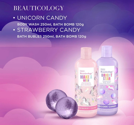 Baylis & Harding Beauticology zestaw prezentowy pianka do kąpieli 250 ml + żel pod prysznic 250 ml + kule do kąpieli 2 x 120 g