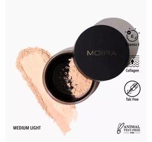 Moira Sypki puder utrwalający makijaż z kolagenem i witaminą E 05 Medium Light 6g