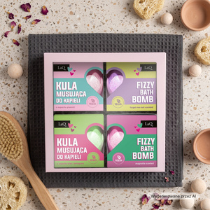 LaQ zestaw prezentowy musujące kule do kąpieli Twój Bilet do Domowego SPA 4 x 135 g