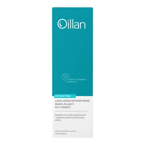 Oillan Hydrating lekki krem intensywnie nawilżający do twarzy dla skóry suchej, wrażliwej i odwodnionej 50 ml