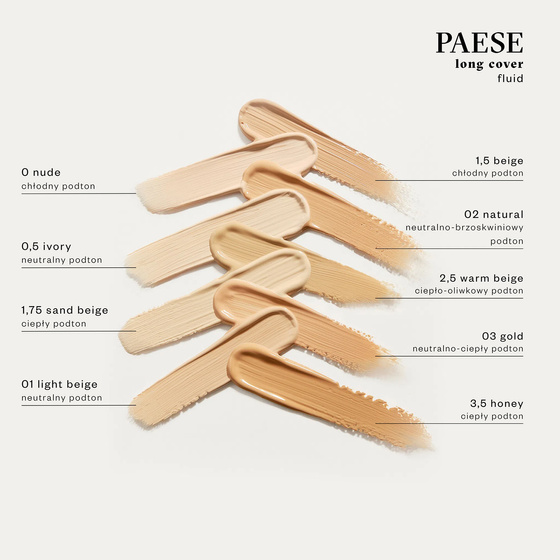 Paese Long Cover Fluid kremowy podkład kryjący do twarzy nowa formuła 1.5 Beige 30 ml
