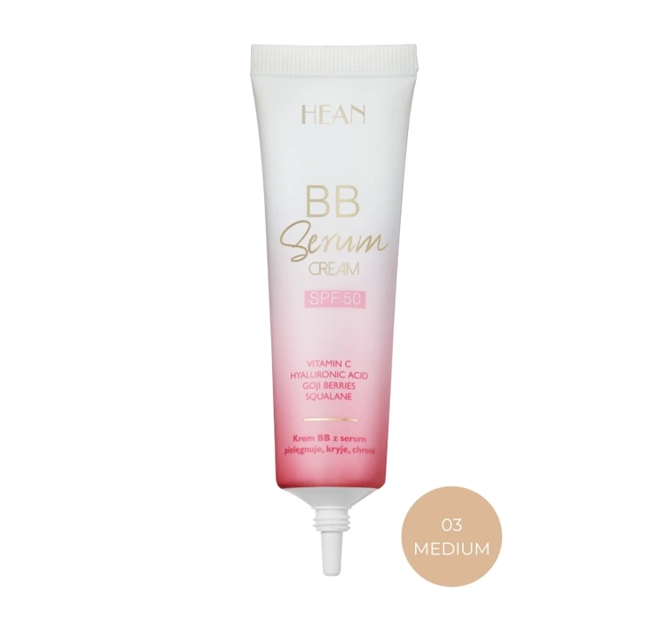 BB-крем для лица Hean BB Serum Cream SPF 50, сияющий, оттенок 03 Medium, 30 мл — фото 7