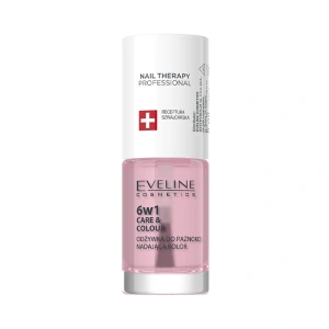 Eveline Cosmetics Nail Therapy Professional 6w1 Care And Colour skoncentrowana odżywka do paznokci Crystal Rose 5 ml
