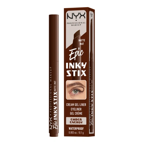 NYX Professional Makeup Epic Inky Stix wodoodporny kremowo-żelowy eyeliner w formie kredki do oczu o matowym wykończeniu 02 Ember Energy 0,1 g