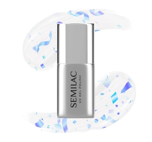 Semilac Merry Confetti matowy top hybrydowy z drobiną T29 Top No Wipe Matte Snow Floe 7 ml