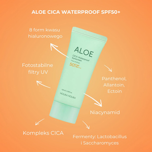 Holika Holika Aloe CICA Waterproof Sunscreen SPF50+ PA++++ wodoodporny krem-żel przeciwsłoneczny do ciała i twarzy 100 ml