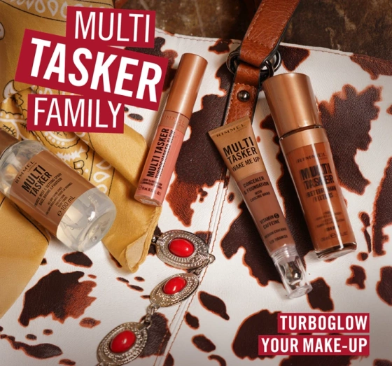 Rimmel Multi-Tasker Turbocharged Glow rozświetlający róż w płynie 001 Not Basic B 10 ml