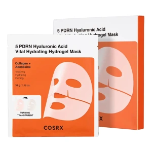 COSRX 5 PDRN Hyaluronic Acid Vital Hydrating Hydrogel Mask hydrożelowa maska z kwasem hialuronowym 3 x 34 g