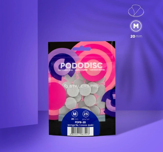 Staleks Pro Pododisc wymienne polerki na gąbce do dysku do pedicure M/20 mm 25 sztuk