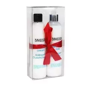 BINGOSPA zestaw Kolagenowy Blask śmietanka pod prysznic 300 ml + mleczko do mycia rąk 300 ml